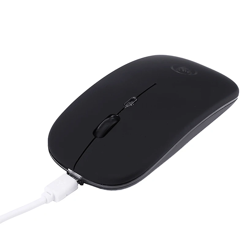 POHIKS 1pc Portable Wireless Dual Mode Mouse Luminous Rechargeable Mice With USB Receiver For PC Computer Laptop