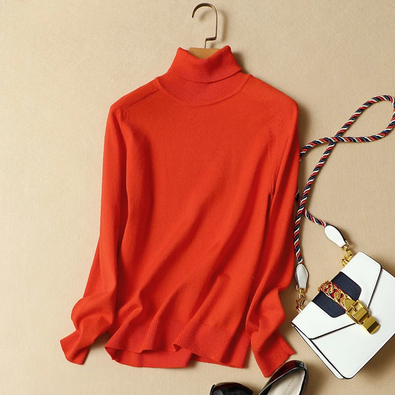 2020 Turtleneck Women Sweater Winter Loose Pullovers New Women's Knitted Female Thick Long Sleeved Pull Tops | Женская одежда