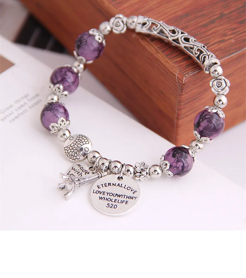 Женский винтажный браслет с кристаллами Kymyad в богемном стиле подвеской форме