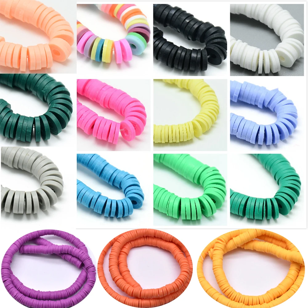 Глиняные бусины для ювелирных изделий сделай сам 1 нить 6 мм разноцветные и