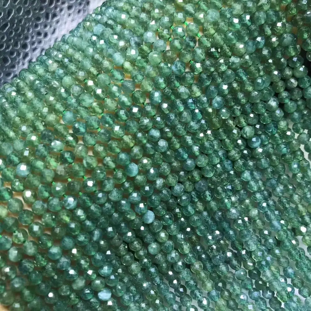 

loose beads faceted round green Apatite 4MM 14" for DIY jewelry making FPPJ wholesale beads nature gem stone