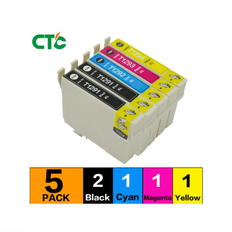5 P совместимый con T1291 T1292 T1293 T1294 cartucho de tinta para SX235W SX425W SX420W SX438W SX525WD SX535WD