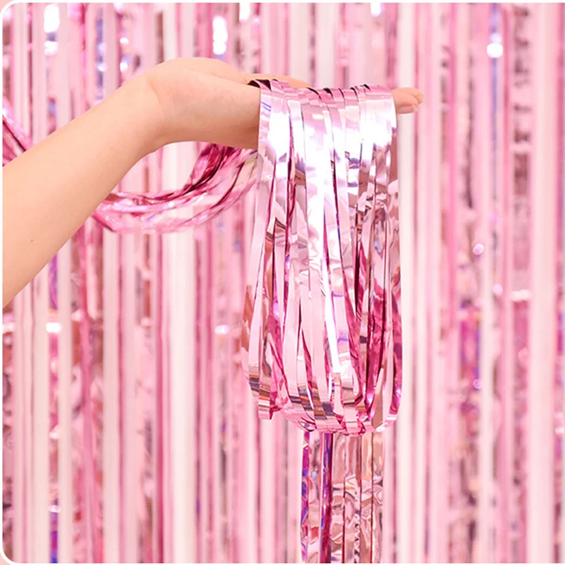 2 м золотой серебряный металлик фольга мишура бахрома занавес фон Блеск День