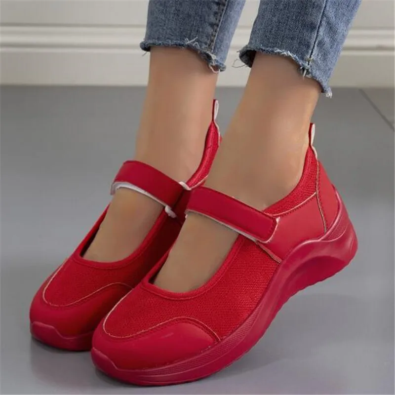 

2021 Large Size Sports and Leisure Women's Shoes New Thick-soled Womens Platform Sneakers Mesh Breathable Fashion Women Loafers
