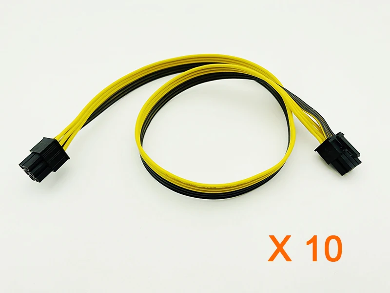 

10PCS 50cm 6P to 6P Cable Adapter 18AWG Wire Graphic Card Extension Cord Server Conversion Board 6pin to 6pin Power Supply Cable