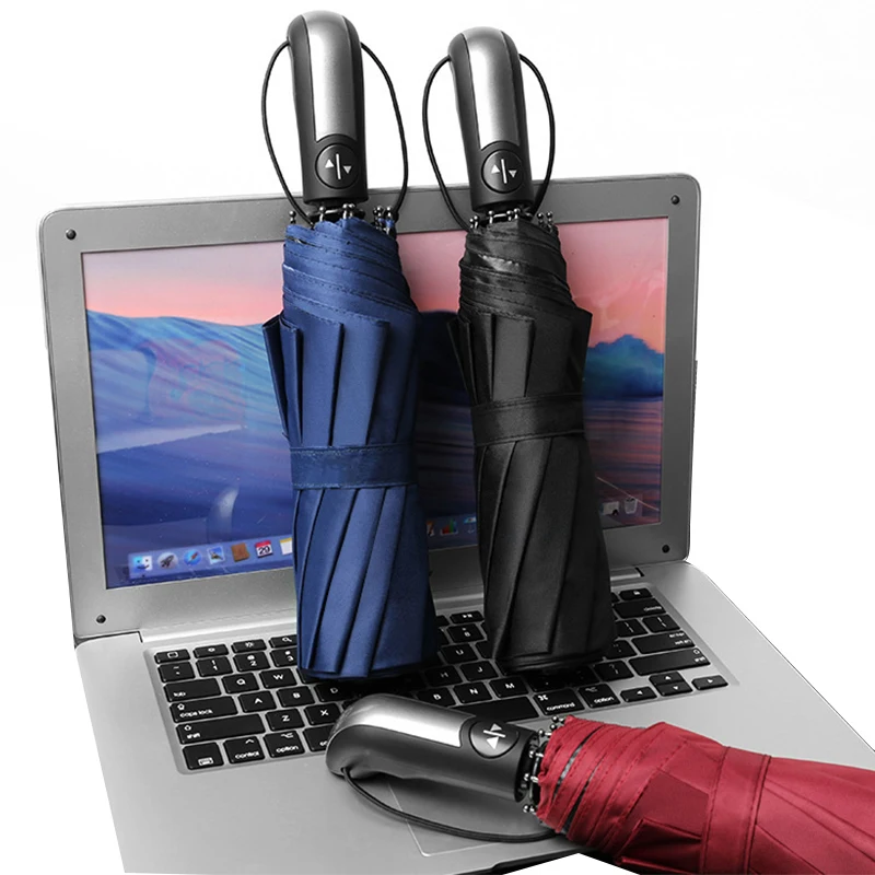 Автоматический складной зонт для женщин и мужчин 3 цвета 10 к большой с черным