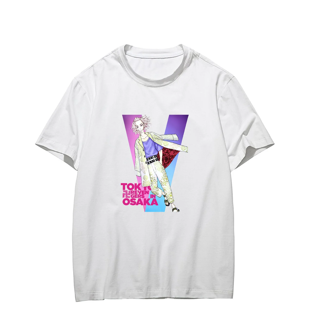 

Anime Cosplay Tee Oversize T-shirt Tokyo Revengers Unisex Solid Crewneck Sweet Streetwear Loose Shirt Casual 4XL Summer Top 2021