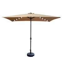 outdoor patio umbrella 10 ft x 6 5 ft with crank weather resistant uv protection water repellent durable 8 ribs with push butto