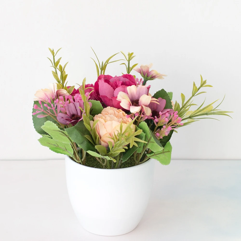 Искусственные цветы пиона Горшечное растение в горшке искусственный домашний