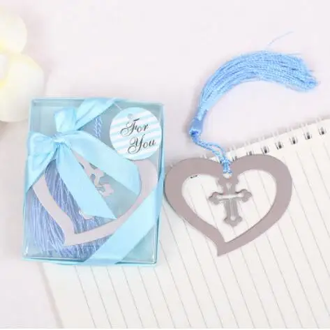 Бесплатная доставка 20 шт./лот в форме сердца полый крест Закладка для невесты