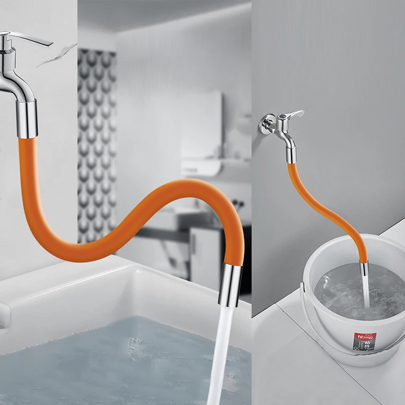 

360° Universal Extension Splash-proof Flexible Rotatable Free Bending Faucet Lengthening Wash Splash Head For Wash Basin Faucet