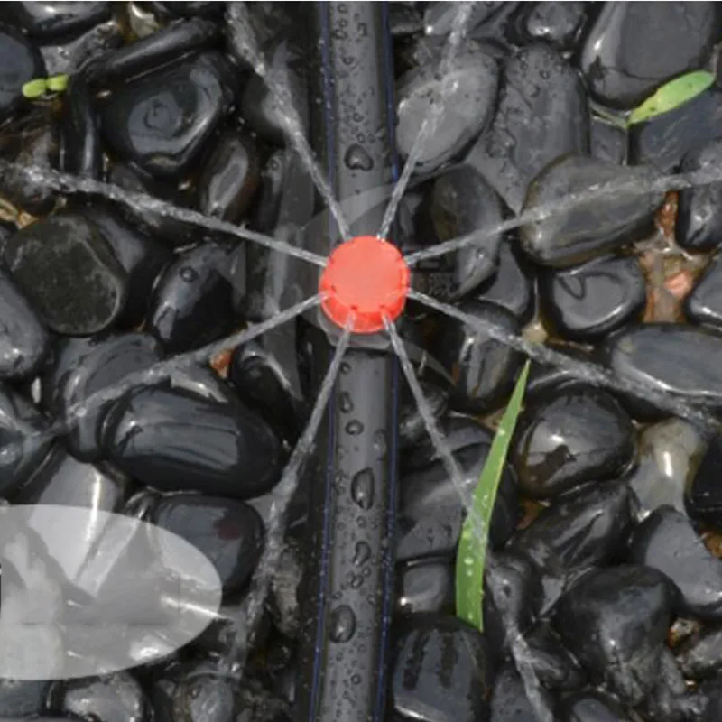 

50pcs Adjustable 8 Holes Dripper Micro Drip Irrigation Watering Sprinkler Spray Kit Nozzles Self Head Scattering Garden Supplies