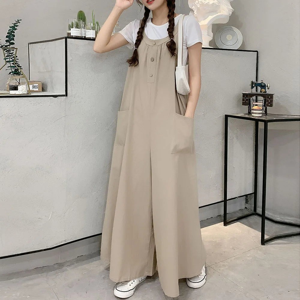 

Jumpsuit 2021 New Style Summer Lotte New Temperament Super Wide Leg Pants Women's Super Loose Overalls All-match