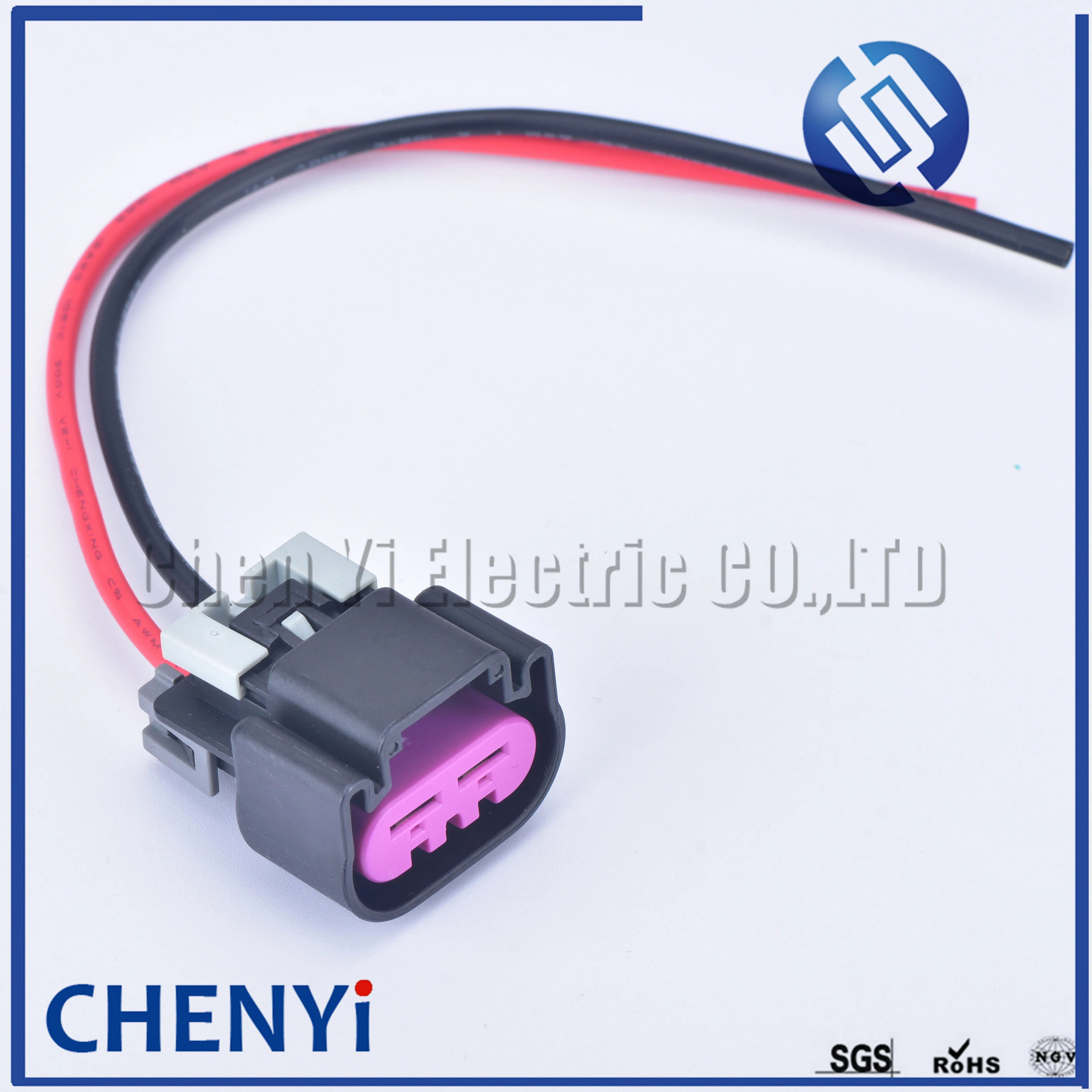 1 комплект, 2-контактный 6,3-мм автомобильный водонепроницаемый разъем, вилка датчика, электрический автомобильный вентилятор, кабель, провод, розетка 15454358   С проводом 15 см 12AWG.