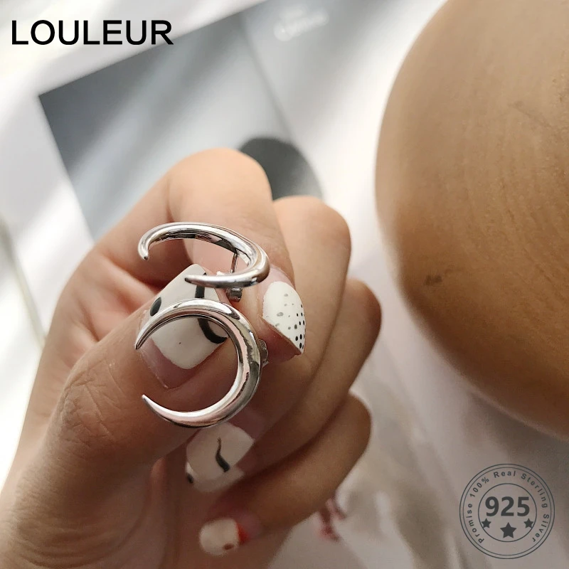 Женские серьги гвоздики с Луной LouLeur элегантные минималистичные вечерние из