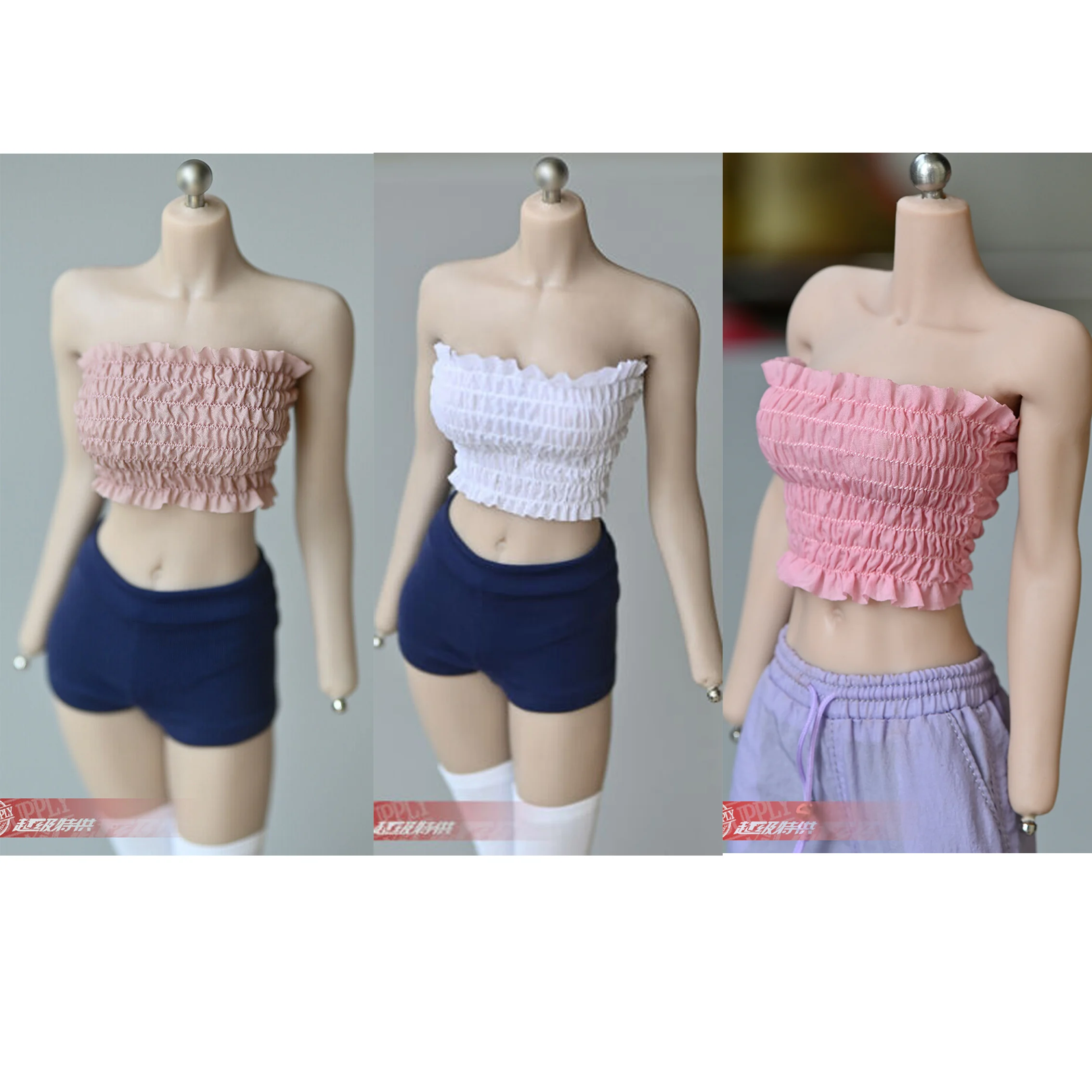 

1/6 Scale New Female Tube Top Beautiful Pleated Design Vest Model Clothing Accessories For 12" Figure Body Doll