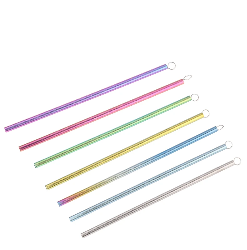 Прямая соломинка из титана многоцветная солома титанового сплава с чистящей