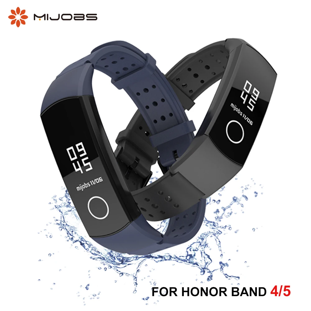 Силиконовый браслет для Honor Band 4 5 спортивный ремешок Huawei спортивные аксессуары из
