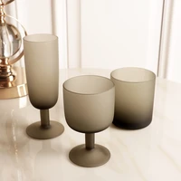 insfrosted greay wine cup scrub cocktail creative goblet lead free glass bar party champagne cup restaurant hotel drinking glass