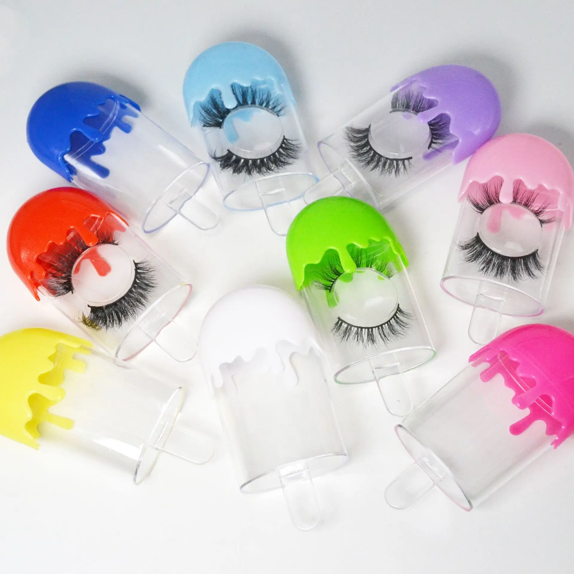 

10pcs 3d mink lashes cases packaging glittering lash boxes wholesale false eyelashes lash packaging bulk
