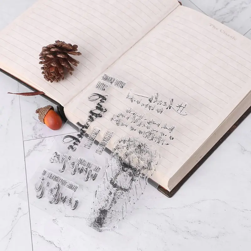 ПВХ штамп печать дождливый день девушка причудливый шрифт шаблон Сделай Сам