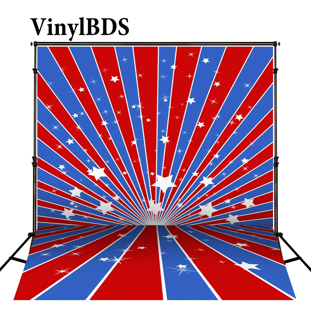 

VinylBDS 8X8FT Newborn Photography Background American Flag National Flag Day Backdrops Photo Studio Background Backdrop