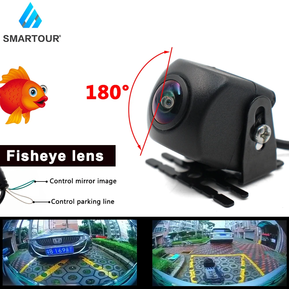 Smartour 180 градусов Автомобильная камера заднего обзора вида Камера Универсальный