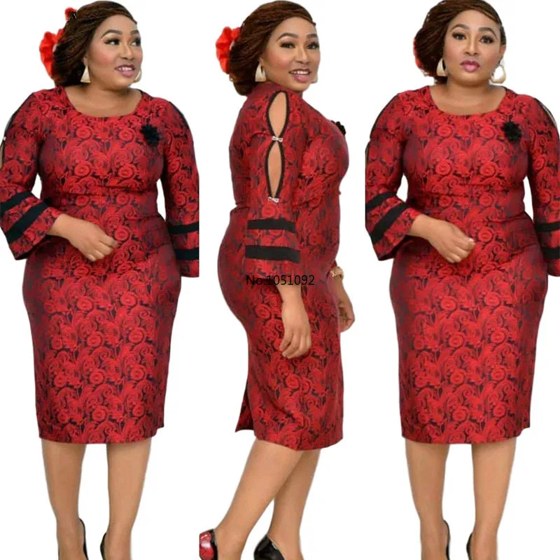 6XL платья больших размеров африканская одежда женская Осеннее облегающее платье
