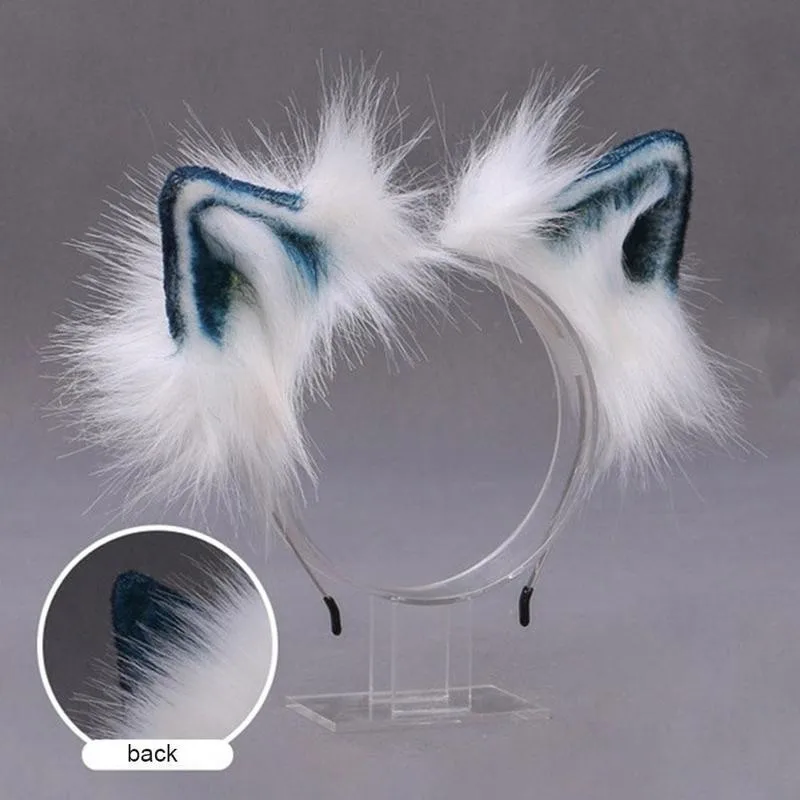 

Bendable Plush Ear Headband Fox & Wolf & Cat Ear Hair Hoop Soft Girl Simulation Cosplay Hair Accessories Props Festival