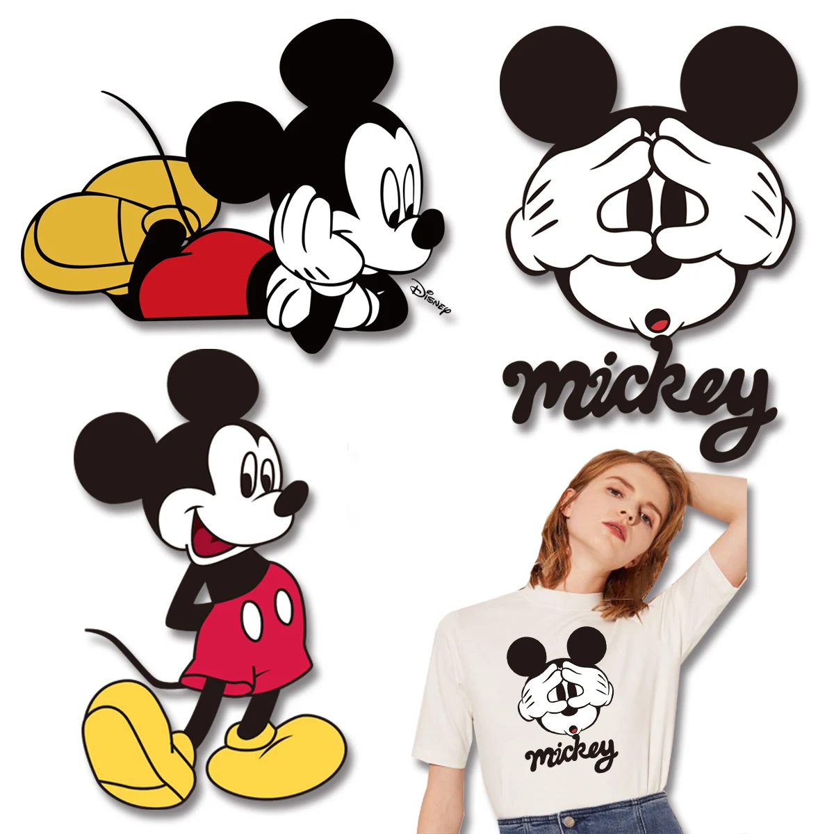 

Cartoon animal animation MICKEY DISNEY MICKEY MOUSE pattern Vinyl Sticker For Clothes Heat Transfer for Clothing Printed patches