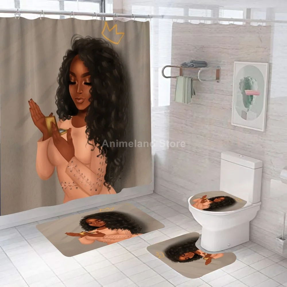 Красивые шторы для душа африканских девушек занавески ванной Мультяшные наборы