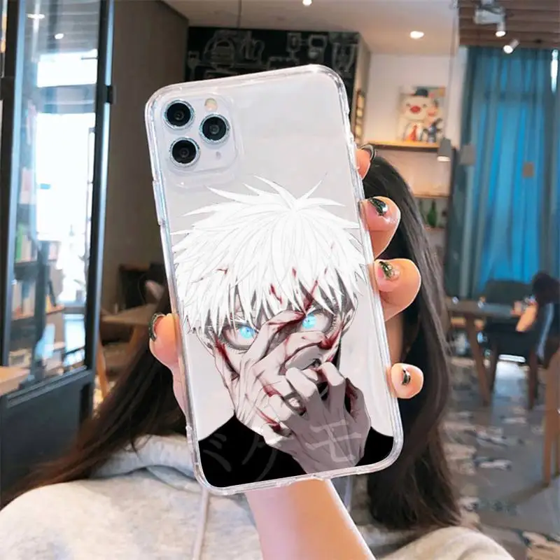 

Anime Cartoon Jujutsu Kaisen Phone Case Transparent soft For iphone 5 6 7 8 11 12 s c se plus mini x xs xr pro max cover shell