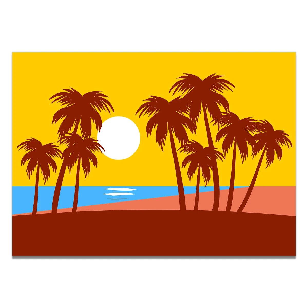 Пляжная Пальма закат Морской берег холст картина плакат Настенная комната