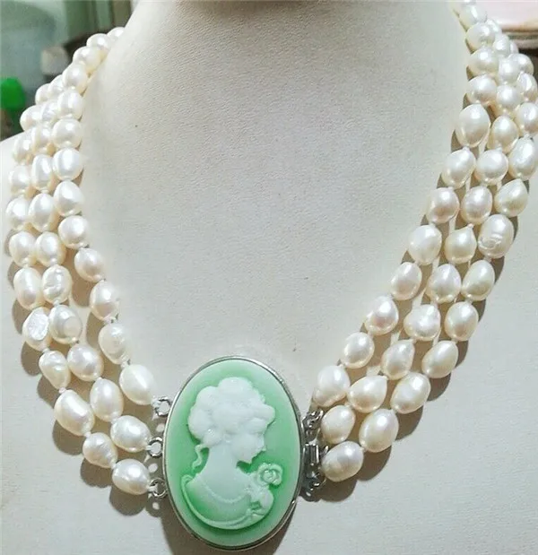 

Ожерелье жемчужное, 3 ряда, 8-9 мм, 18-20 дюймов