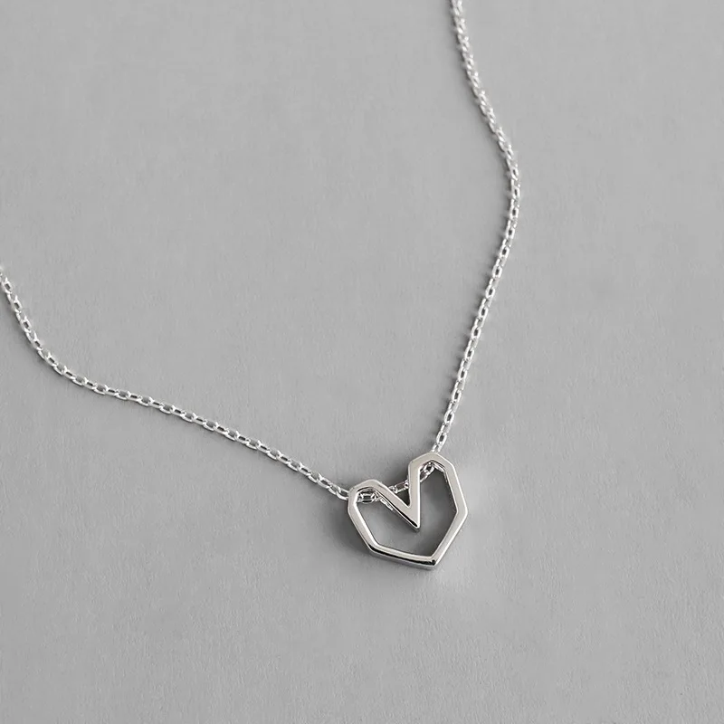 Женское колье с подвеской в виде сердца HFYK романтичное из стерлингового серебра