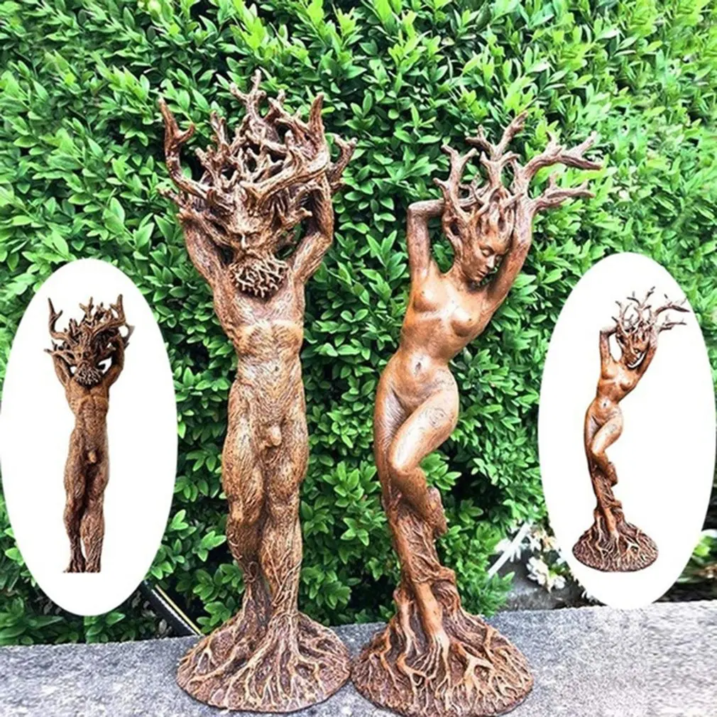 

Hot Sale! God And Goddess Of Tree Statue Decoration Forest Goddess Resin Figurine Ornament Garden Sculpture Home Desktop Decor