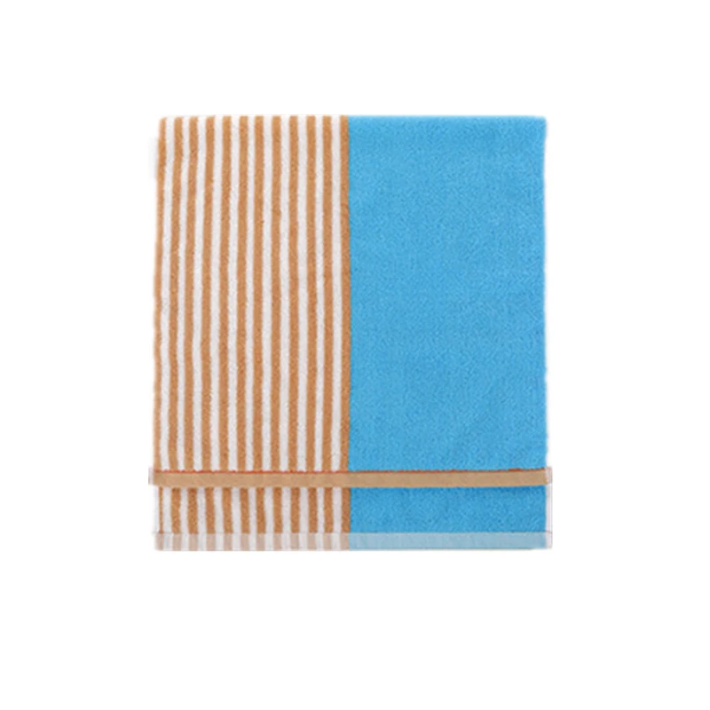 

34x75cm 100% Cotton Thick Hand Towel Home Soft Comfortable Striped Contrast Bathroom Towels For Adults