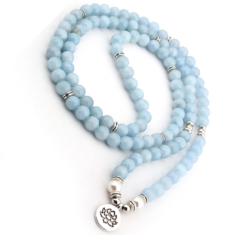 Женские и мужские браслеты 108 Mala Beads браслет ожерелье из натуральных камней