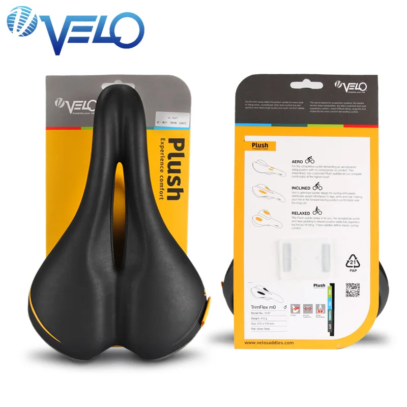 

Velo MTB Bicycle Saddle Pro Wide Comfort Soft Saddle Bike Seat Men Padded Saddle for Bike Cushion Leather Bicycle Saddle