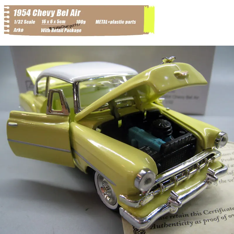 6 шт./лот оптовая продажа ARKO масштаб 1/32 классический автомобиль серия 1954 Chevy Bel Air