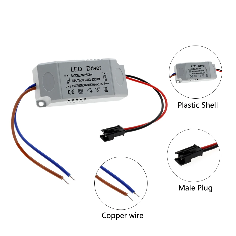 

LED Power Supply 1W-36W 300mA Driver Adapter AC85-265V Lighting Transformer For LED Panel Light Downlight