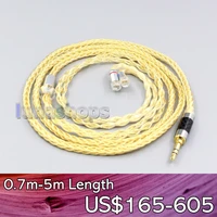 ln006490 3 5mm 2 5mm 4 4mm 8 cores 99 99 pure silver gold plated earphone cable for sennheiser ie8 ie8i ie80 ie80s metal pin