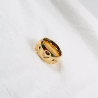 high end pvd gold finish love heart stainless steel band rings drop shipping