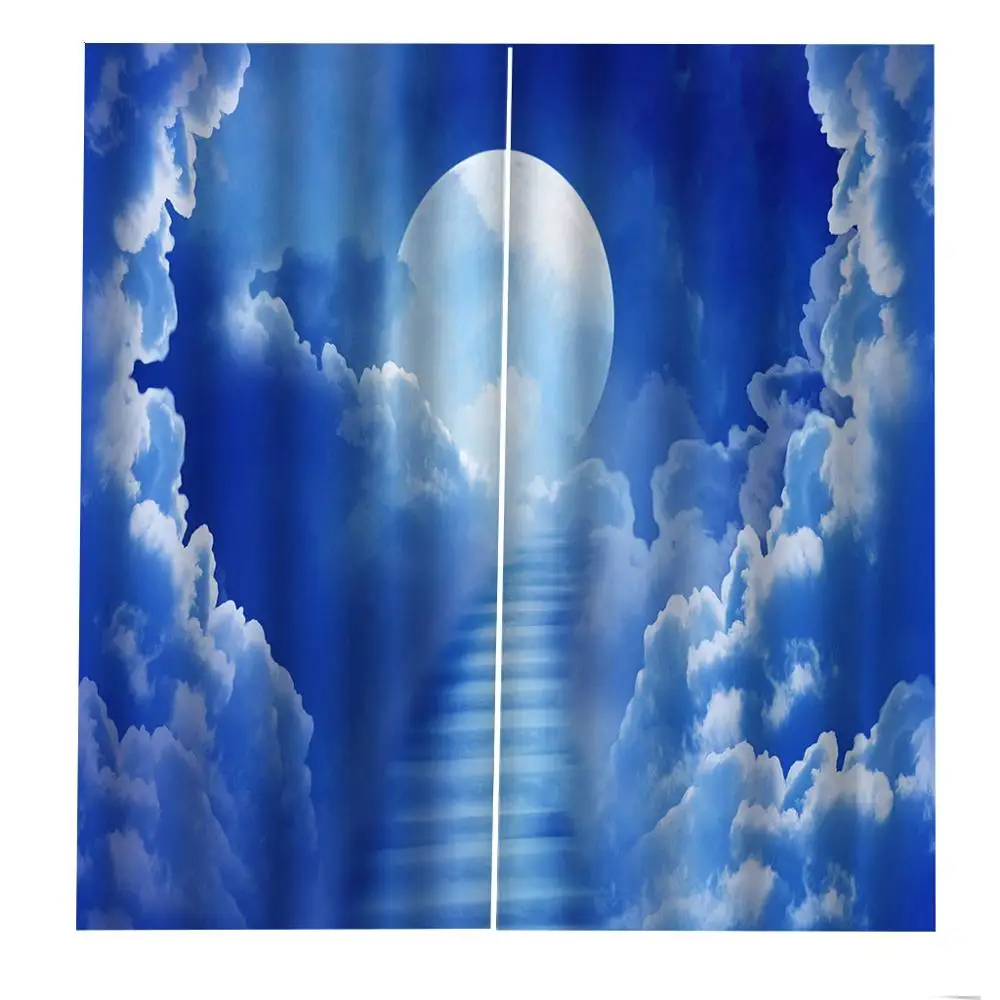 Индивидуальная фотография любого размера голубое небо занавески из лун 3D