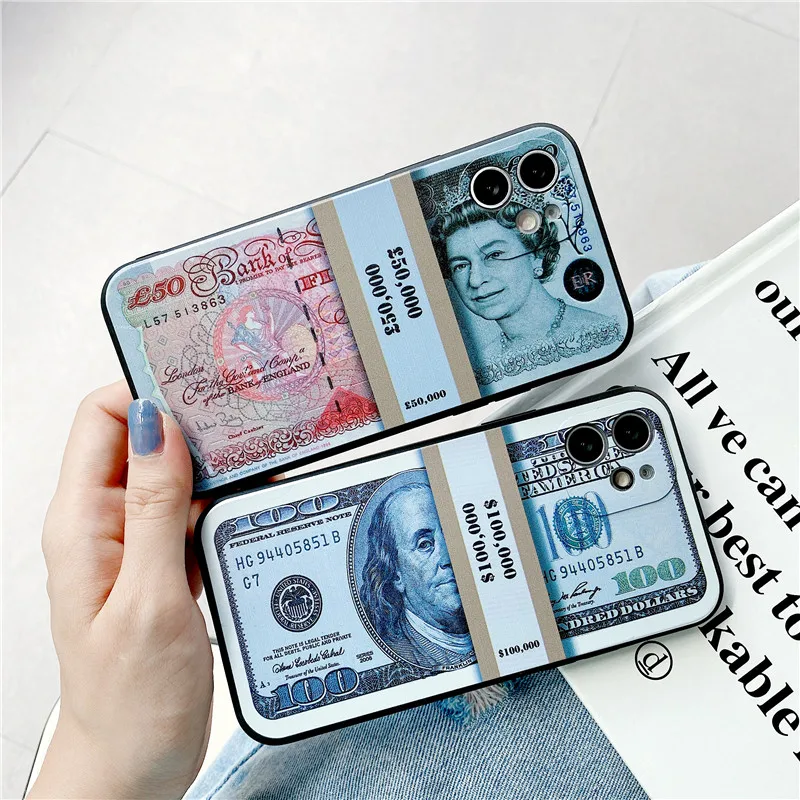 Чехол для телефона с денежными купюрами iPhone 14 13 12 11 Pro X XS Max Xr 7 8 Plus чехол из ТПУ
