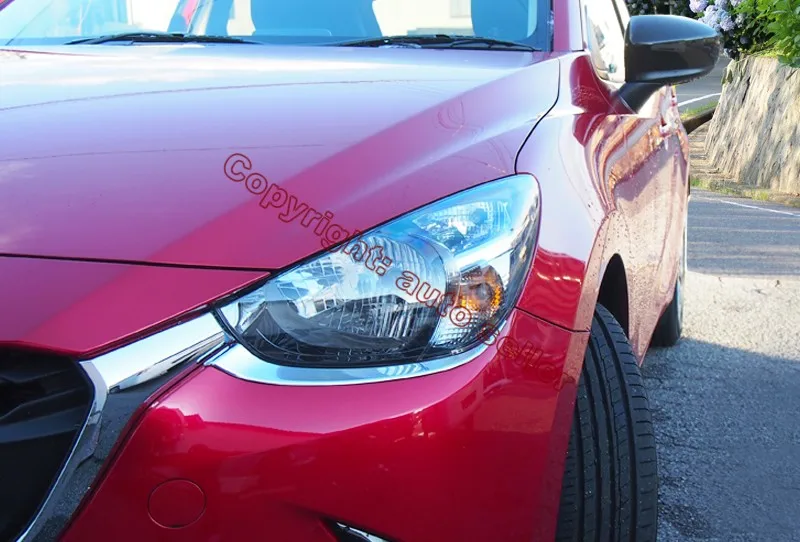 Для Mazda 2 Demio DJ DL 2015 2016 2017 ABS хромированный декоративный передний светильник
