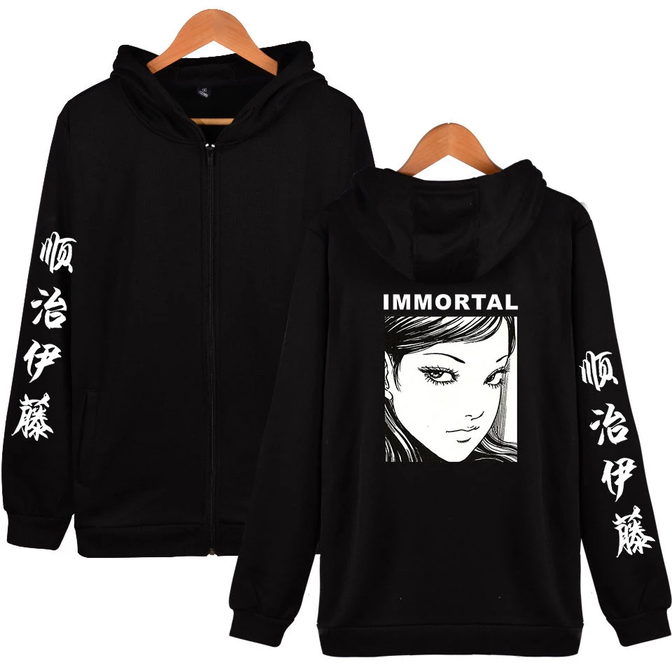 

Junji Ito Hoodie Men Women Casual Streetwear Hip Hop Long sleeve Leisure Zipper Tops Horror Anime Sweatshirt