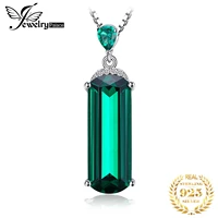 jewelrypalace simulated nano green emerald 925 sterling silver gemstone pendant necklace for women jewelry no chain