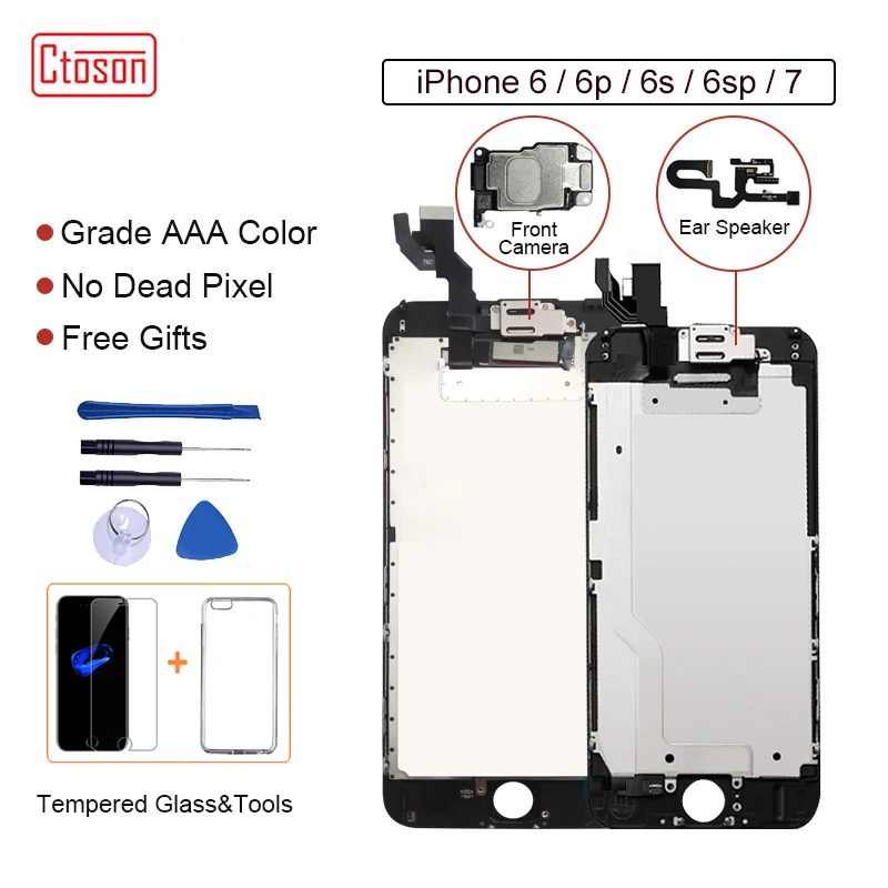 ЖК дисплей Ctoson в сборе для iPhone 6 Plus сменный сенсорный 3D экран 6S колонка с