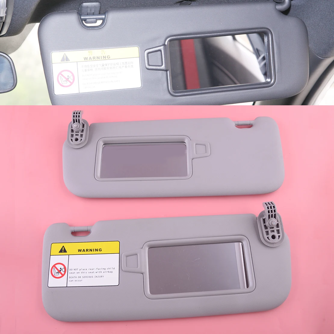 

1 пара серый передняя левая и правая сторона солнцезащитный козырек с зеркалом для макияжа подходят для Hyundai Elantra AD 2017 2018 2019